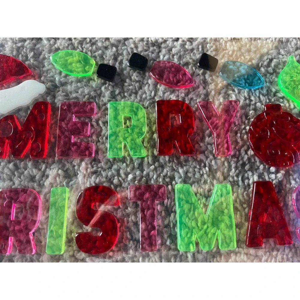 NEW Merry Christmas lights Ornaments Hat window Gel Clings Stickers 26 pcs Decor